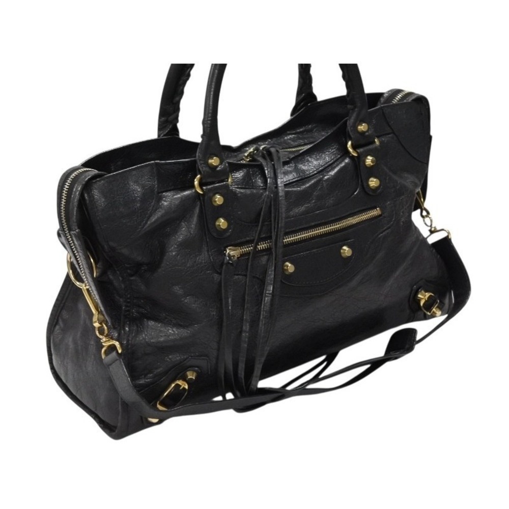 BALENCIAGA The City Handbag Shoulder Bag Black Leather - Picture 4 of 9